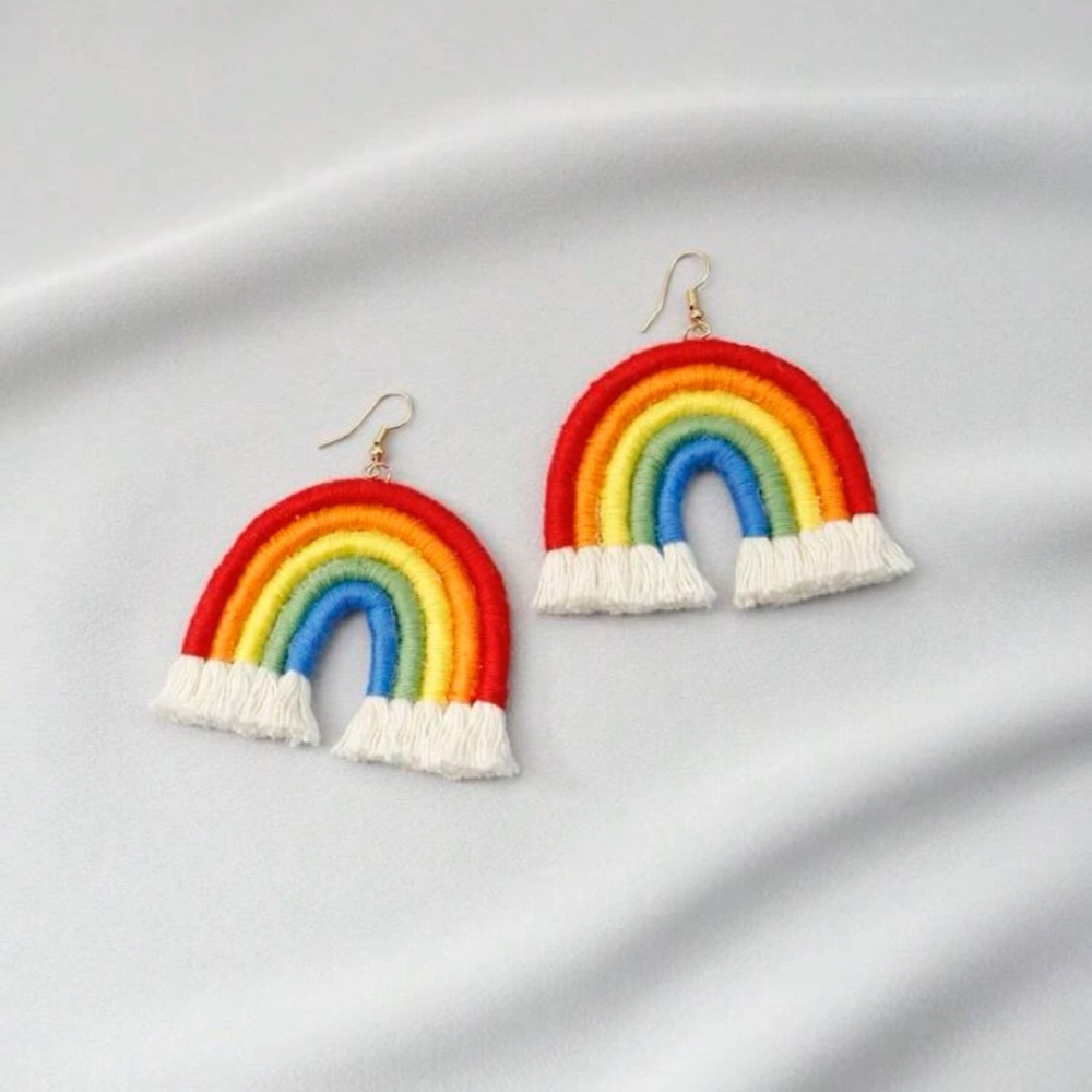 Primary Colored Rainbow Earrings - image 3
